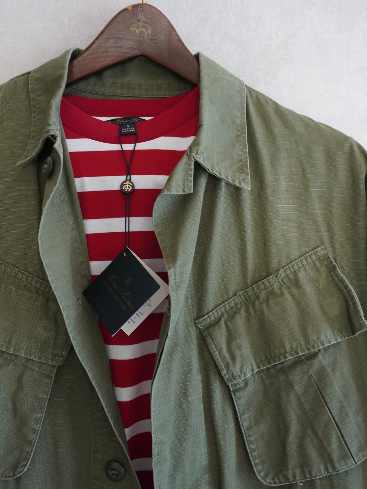 Supima Cotton Border T-shirt(Red × White)