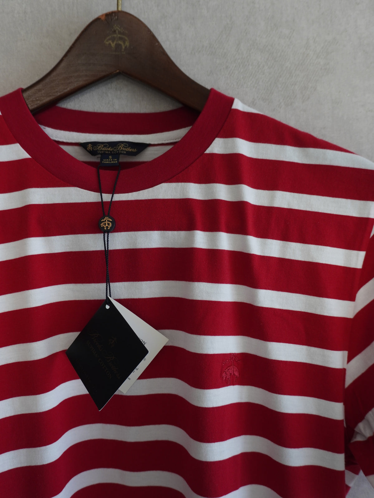 Supima Cotton Border T-shirt(Red × White)