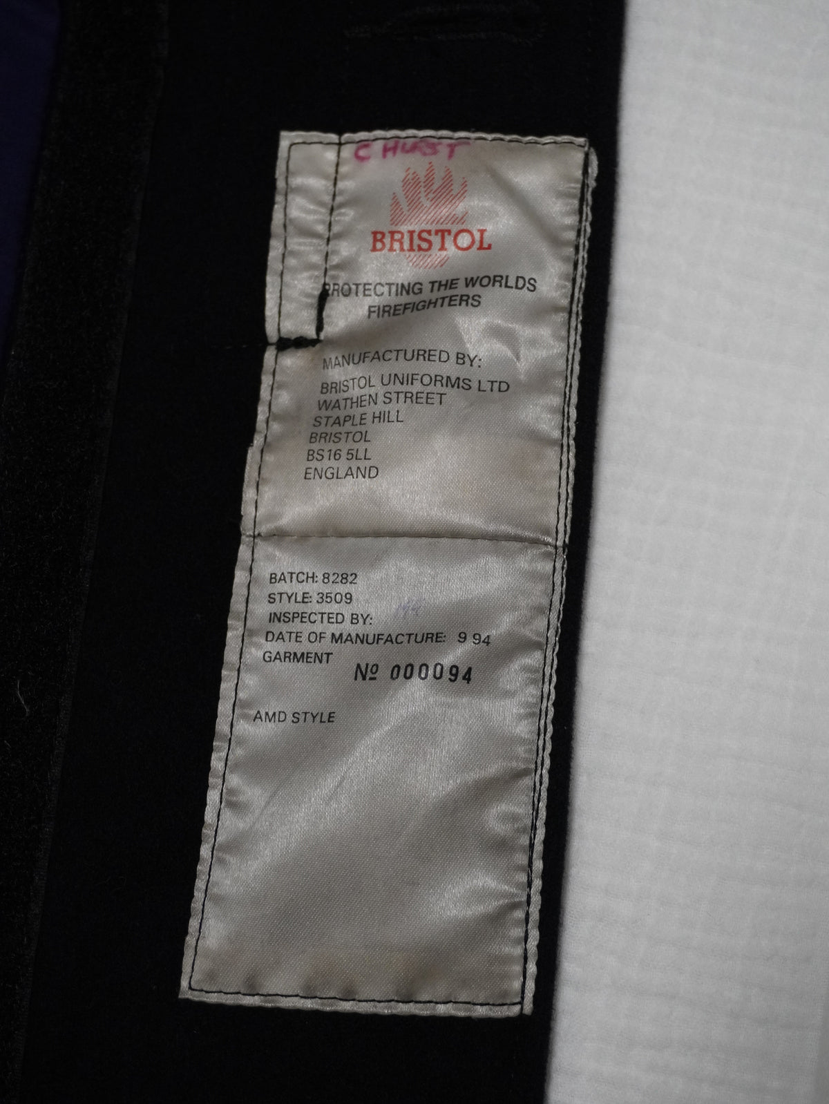 BRISTOL FIRE COAT