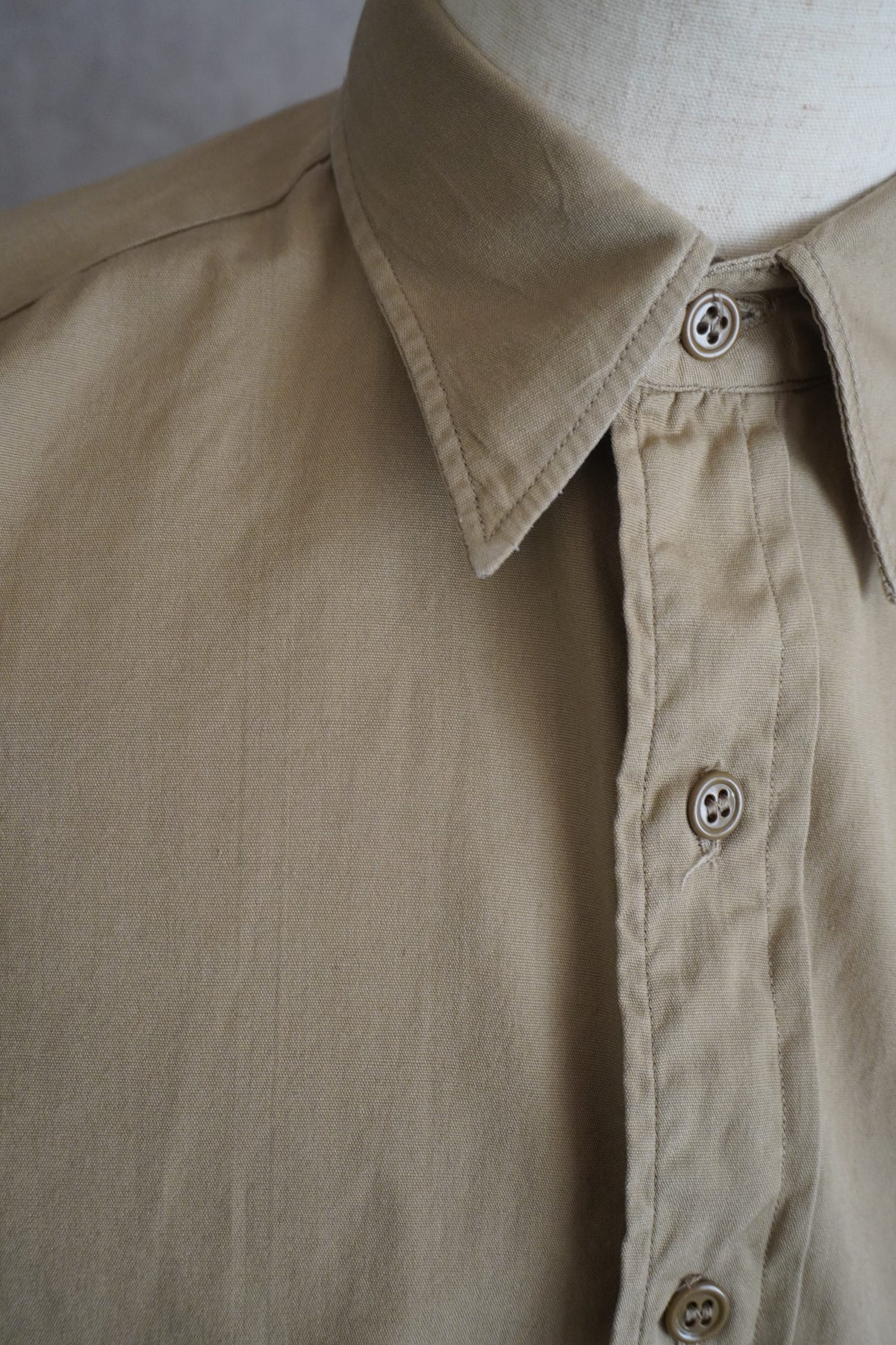 50s U.S.ARMY Cotton Poplin Stand Up Collar Shirt
