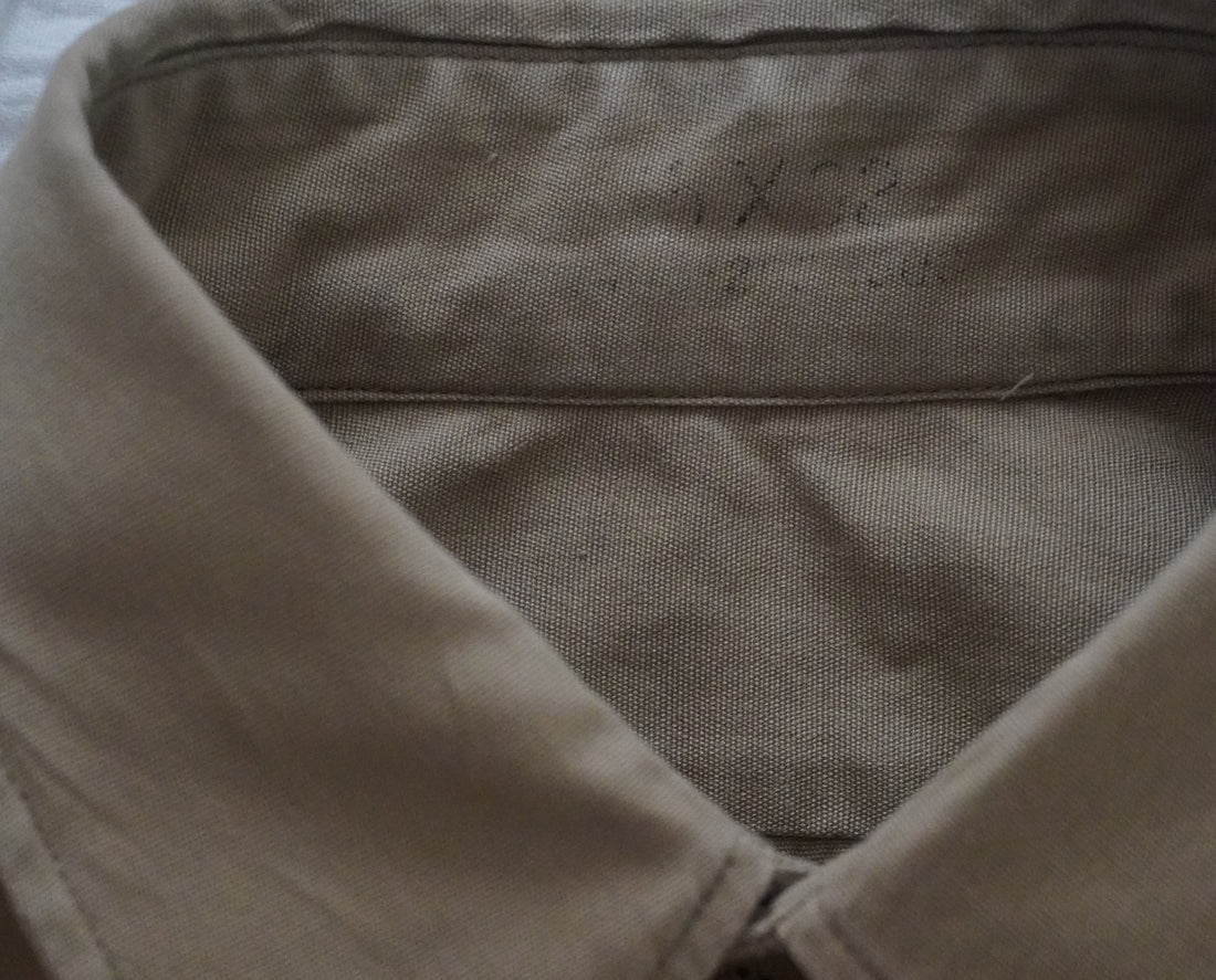 1950s U.S.ARMY Cotton Poplin Stand Up Collar Shirt