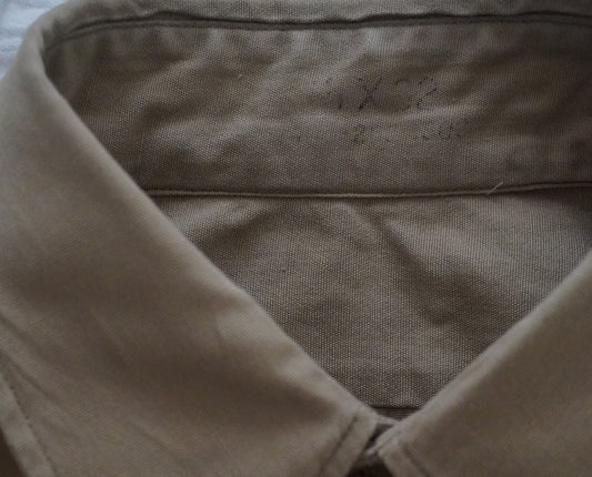 1950s U.S.ARMY Cotton Poplin Stand Up Collar Shirt
