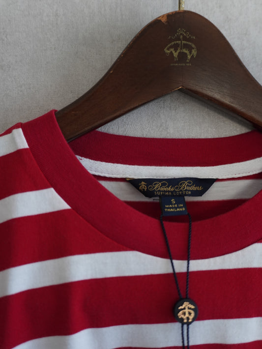 Supima Cotton Border T-shirt（Red × White）