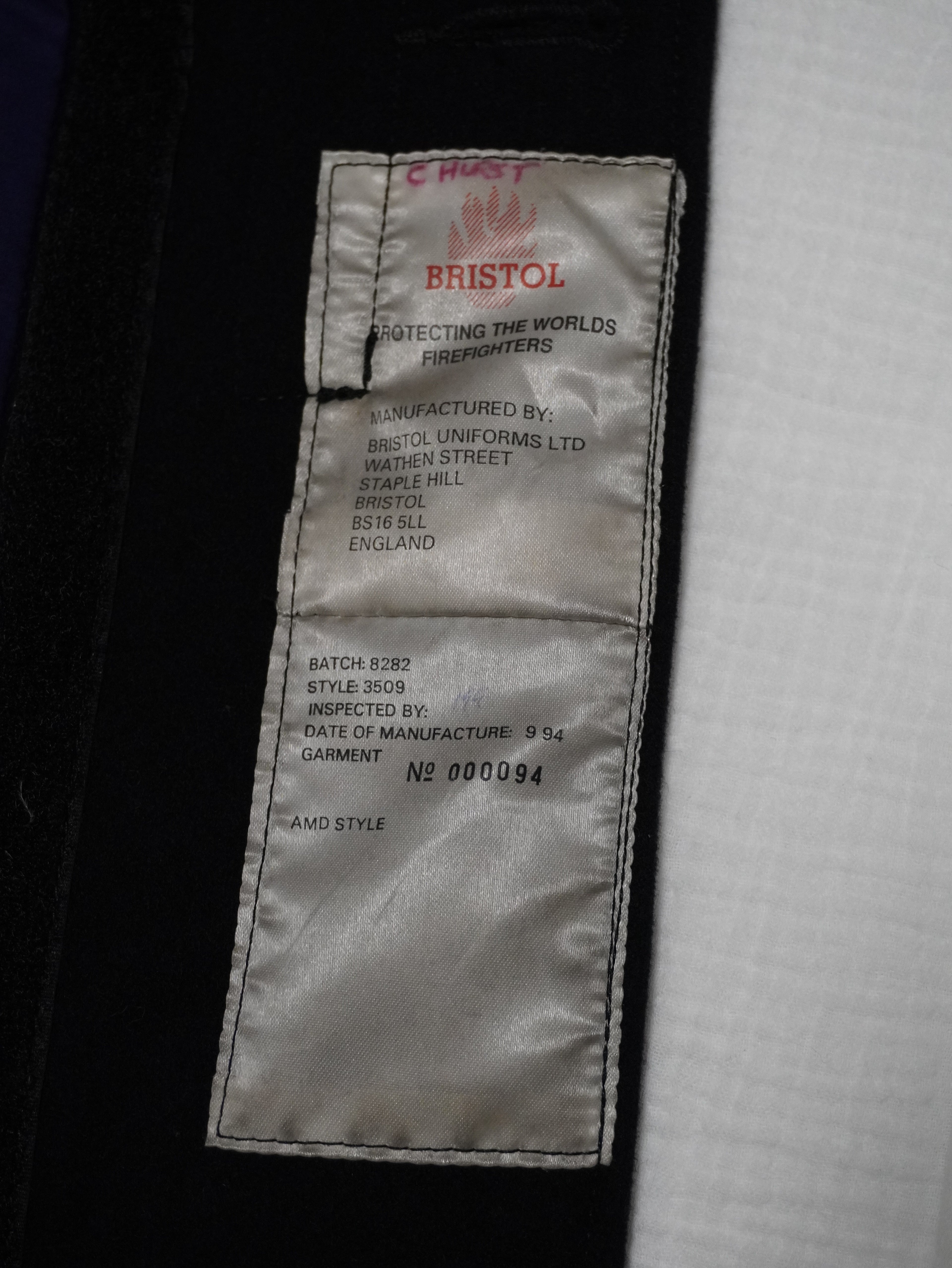 BRISTOL FIRE COAT