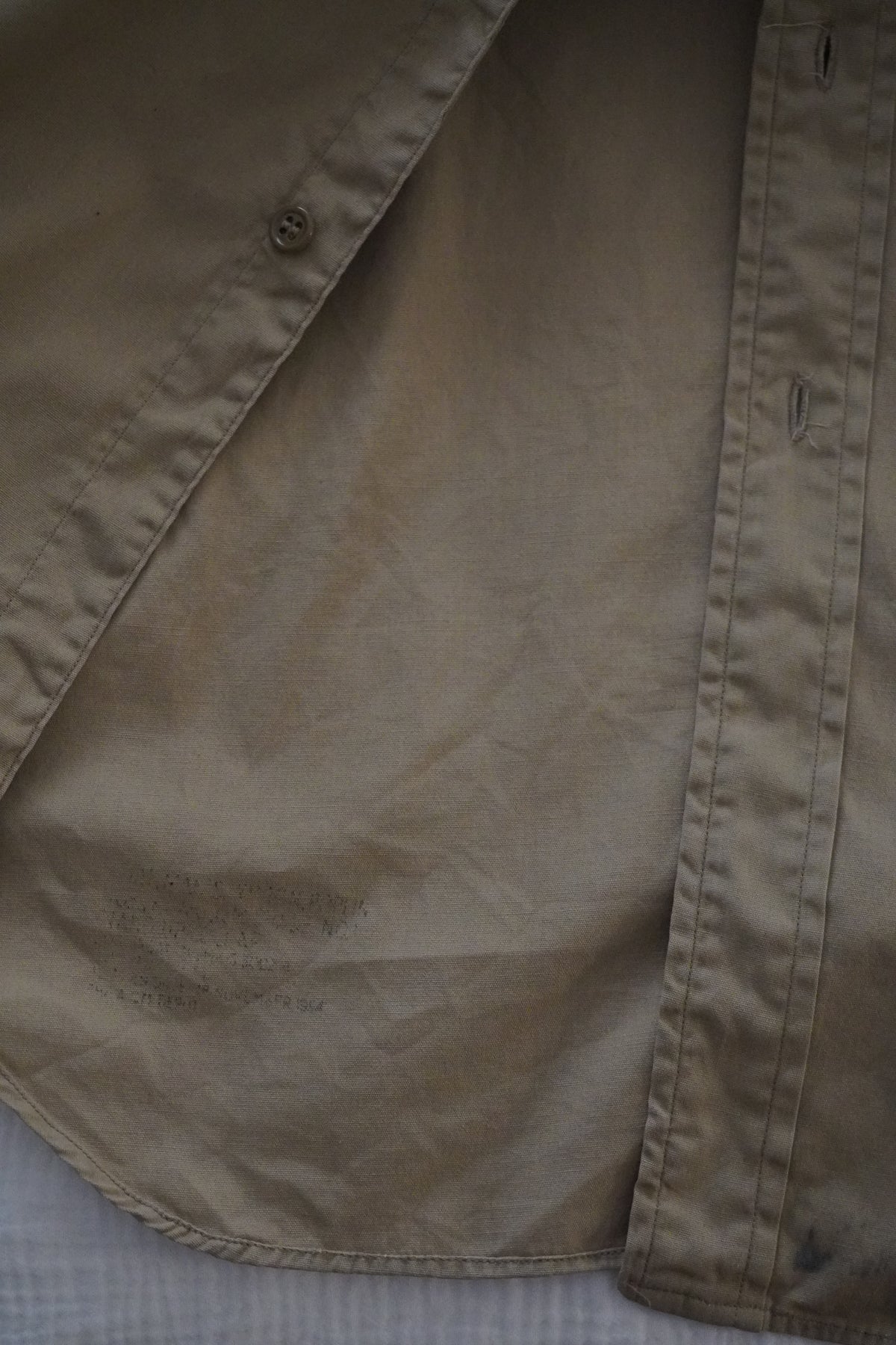 1950s U.S.ARMY Cotton Poplin Stand Up Collar Shirt