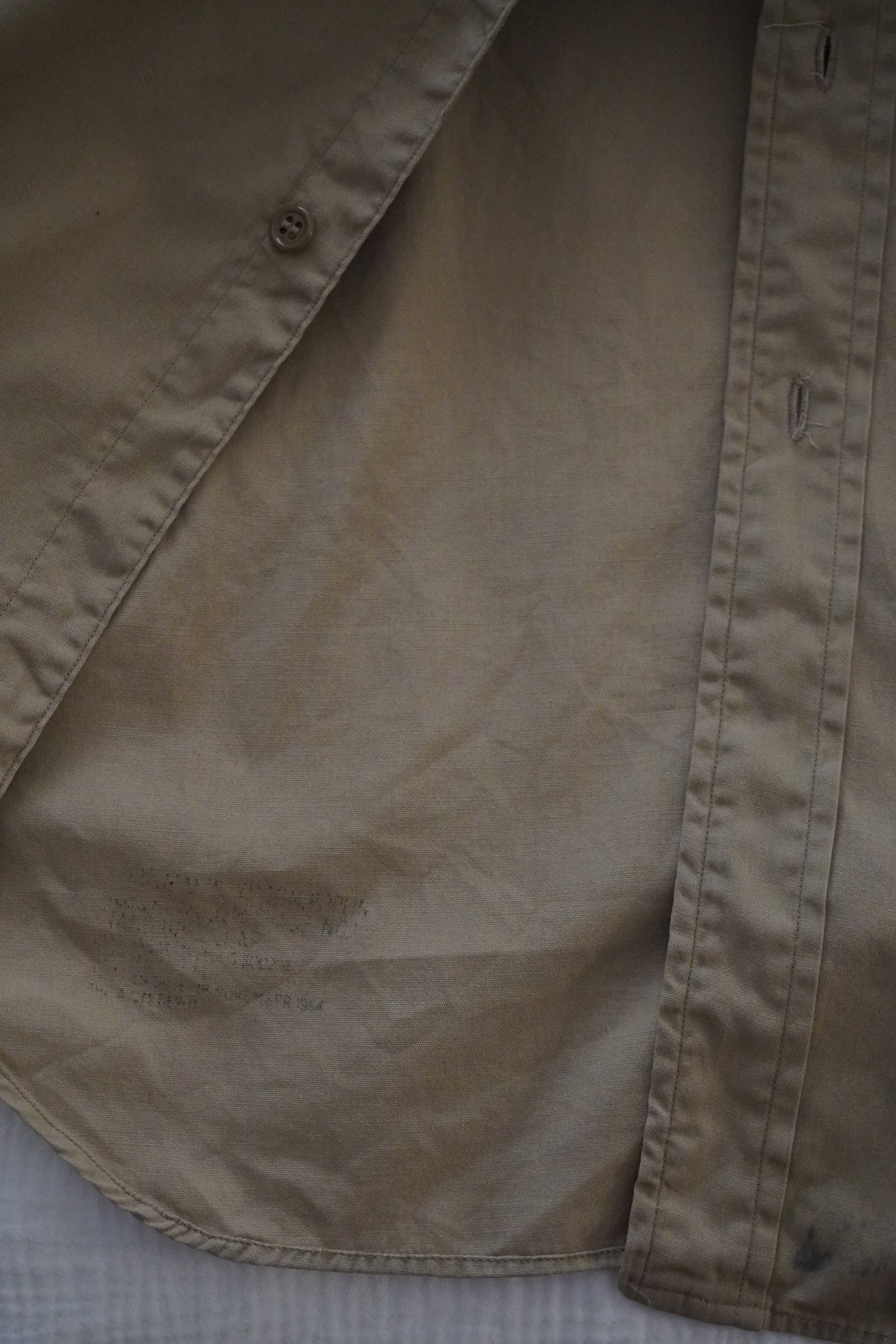 1950s U.S.ARMY Cotton Poplin Stand Up Collar Shirt