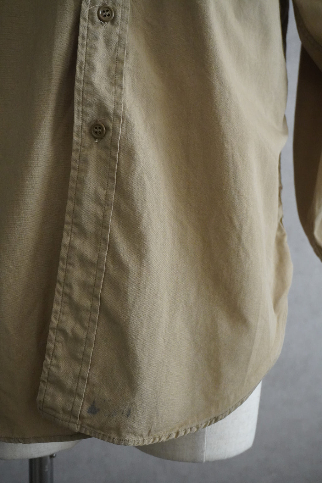 1950s U.S.ARMY Cotton Poplin Stand Up Collar Shirt