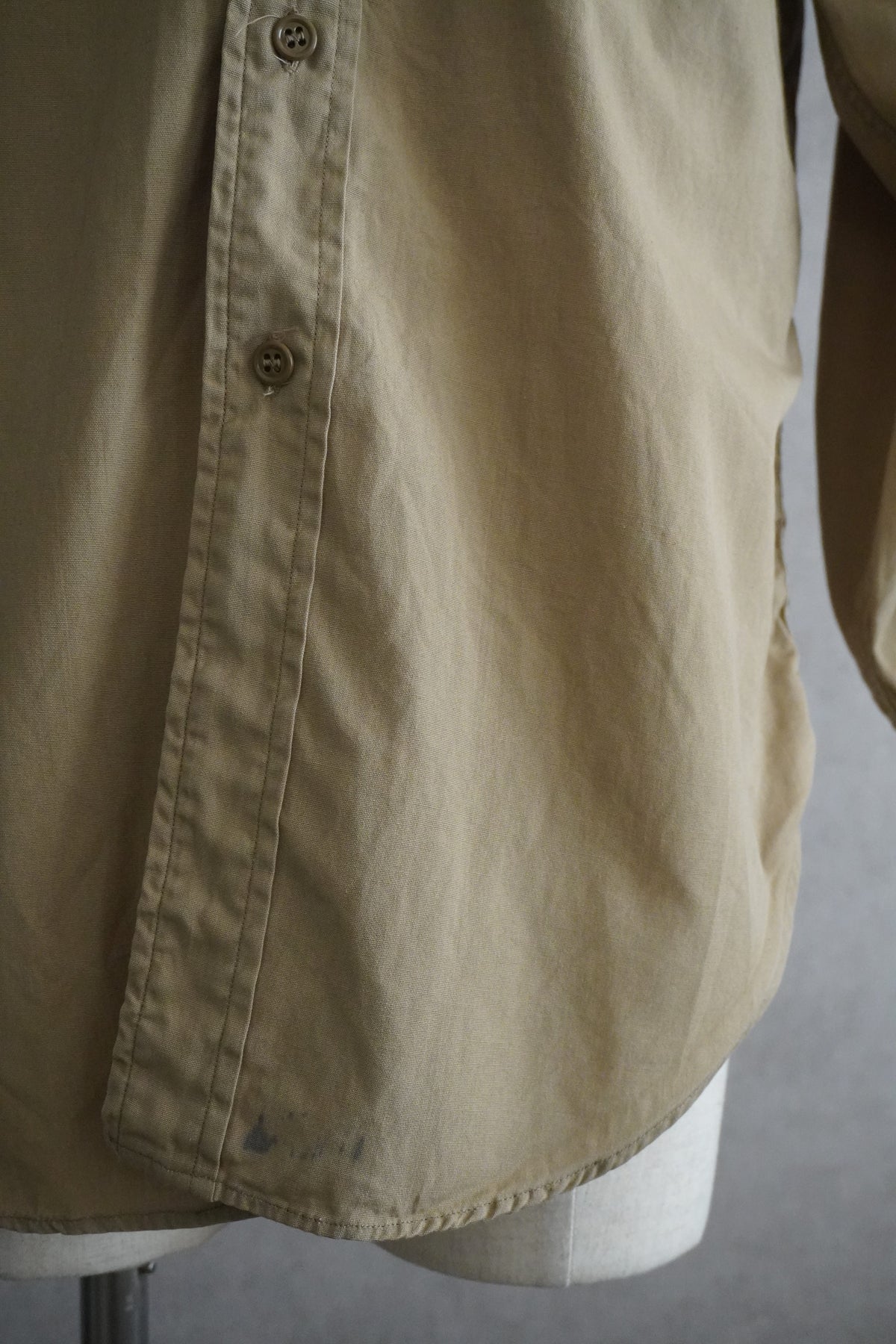 1950s U.S.ARMY Cotton Poplin Stand Up Collar Shirt