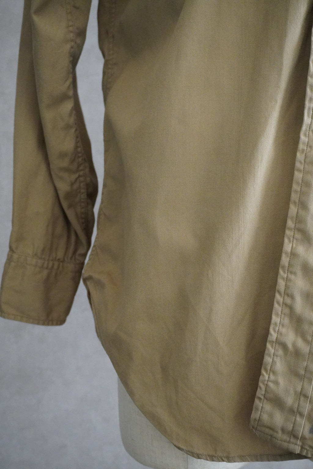 1950s U.S.ARMY Cotton Poplin Stand Up Collar Shirt
