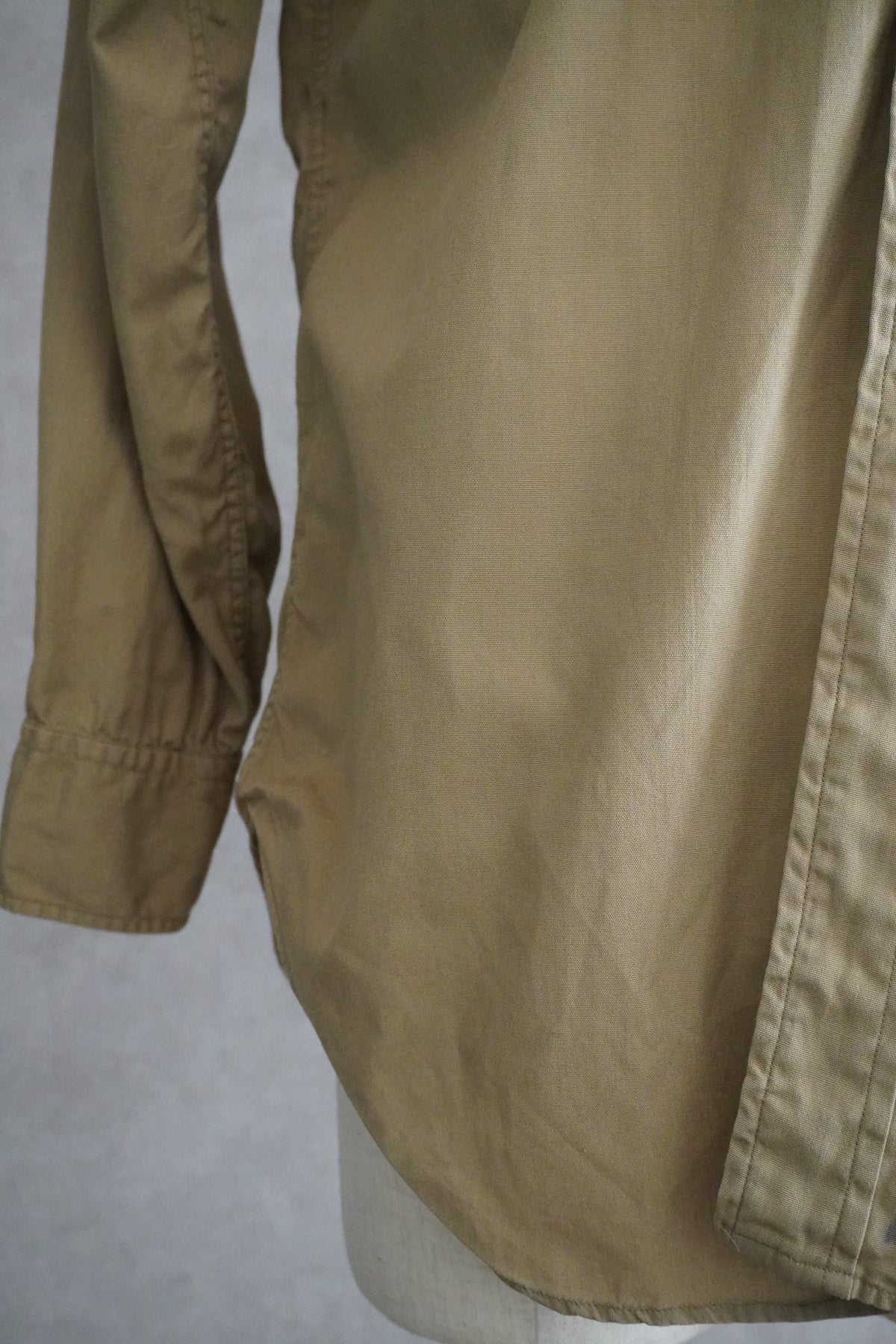 1950s U.S.ARMY Cotton Poplin Stand Up Collar Shirt