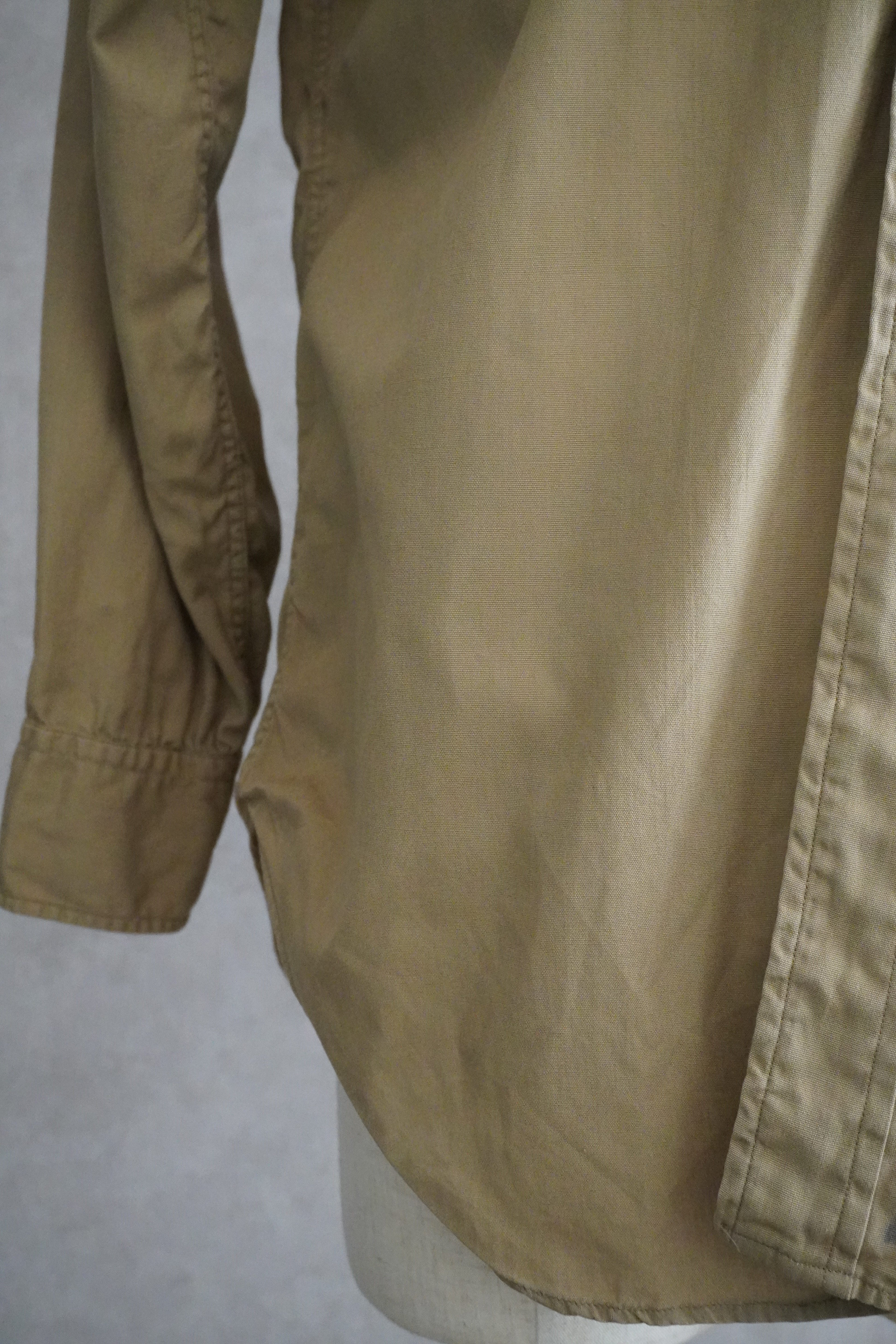 1950s U.S.ARMY Cotton Poplin Stand Up Collar Shirt