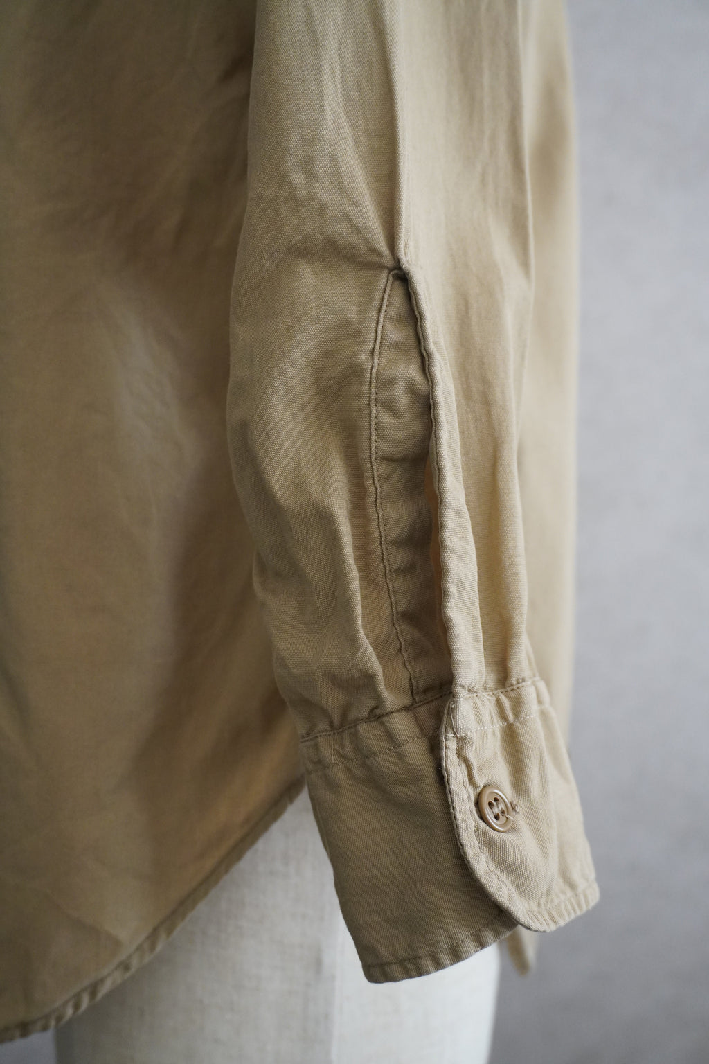 1950s U.S.ARMY Cotton Poplin Stand Up Collar Shirt