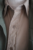 1950s U.S.ARMY Cotton Poplin Stand Up Collar Shirt