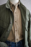 1950s U.S.ARMY Cotton Poplin Stand Up Collar Shirt