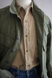 1950s U.S.ARMY Cotton Poplin Stand Up Collar Shirt