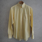 YELLOW WHITE BUTCHER STRIPE BROADCLOTH DRESS SHIRT