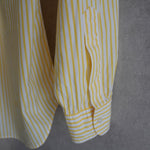 YELLOW WHITE BUTCHER STRIPE BROADCLOTH DRESS SHIRT