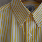 YELLOW WHITE BUTCHER STRIPE BROADCLOTH DRESS SHIRT