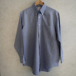 90s BLUE CHECK BROADCLOTH DRESS SHIRT