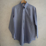 90s BLUE CHECK BROADCLOTH DRESS SHIRT