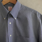 90s BLUE CHECK BROADCLOTH DRESS SHIRT