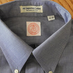 90s BLUE CHECK BROADCLOTH DRESS SHIRT